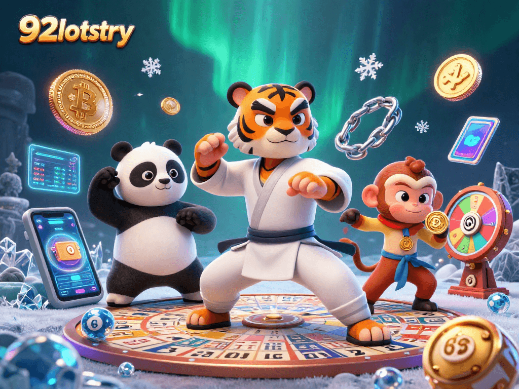 Watch 92lottery players engaging in exciting lottery actions with vibrant characters in a festive atmosphere.