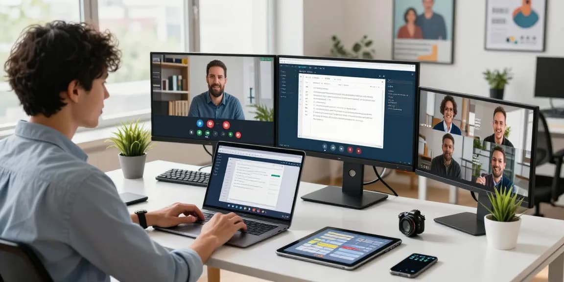 Download WPS Office on a modern workspace with productivity tools and collaboration setup.