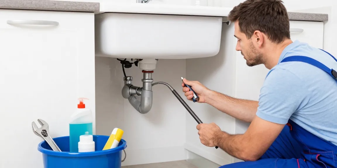 Afvoer verstopt? Professionele loodgieter verhelpt het probleem in een moderne keuken.