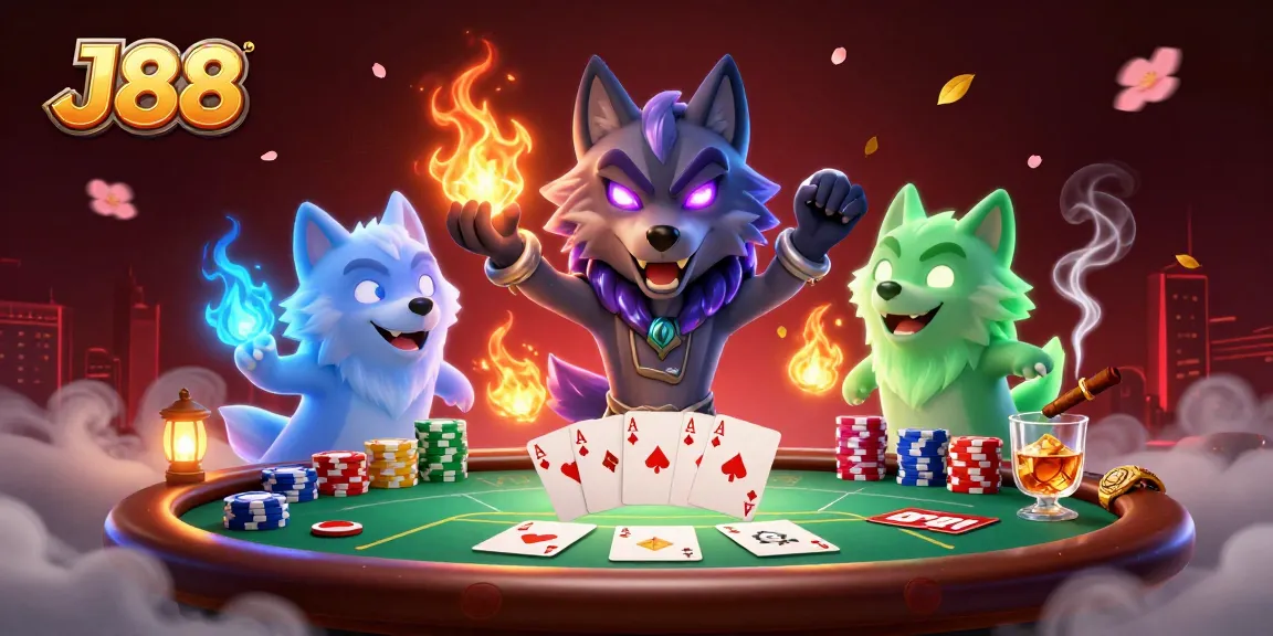 Engage in thrilling poker action with J88’s dynamic energy and vibrant elements.