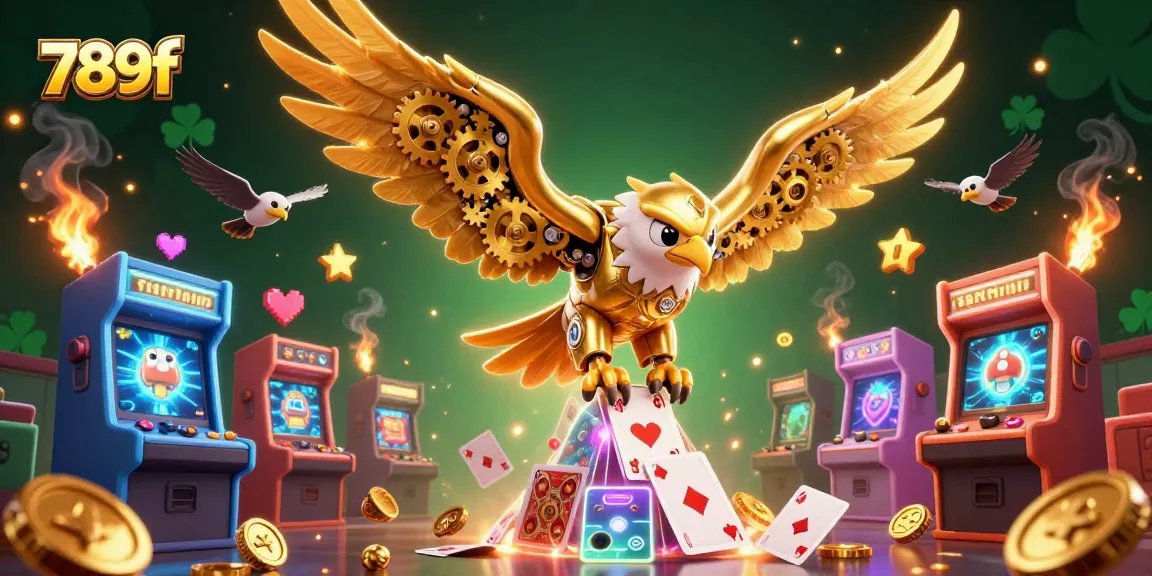 Experience winning thrills with vibrant 789f casino action, featuring glowing game machines and dynamic characters.