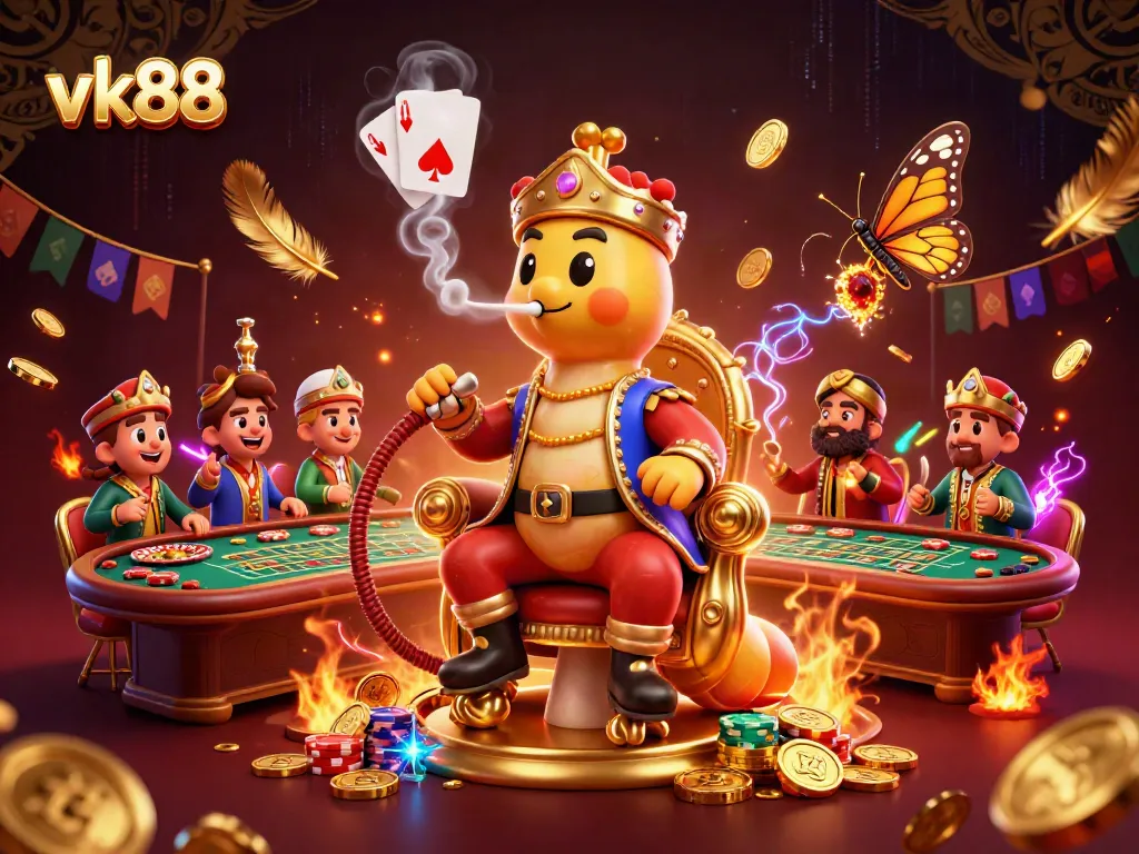 Experience thrilling gaming at vk88 with vibrant casino elements and engaging character scenes.
