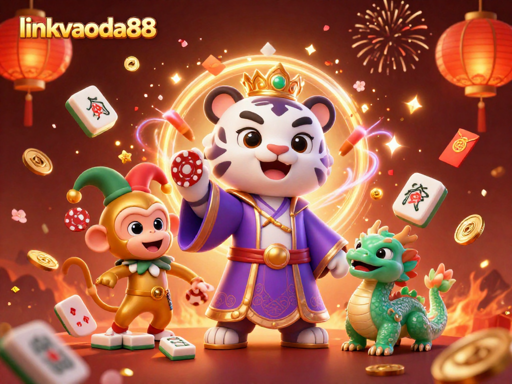 linkvaoda88 allows players to enjoy a vibrant casino scene filled with colorful characters and festive elements.