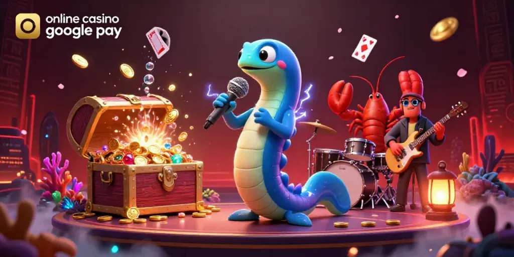 Engage with the vibrant world of online casino google pay through an electric eel DJ and underwater treasure.