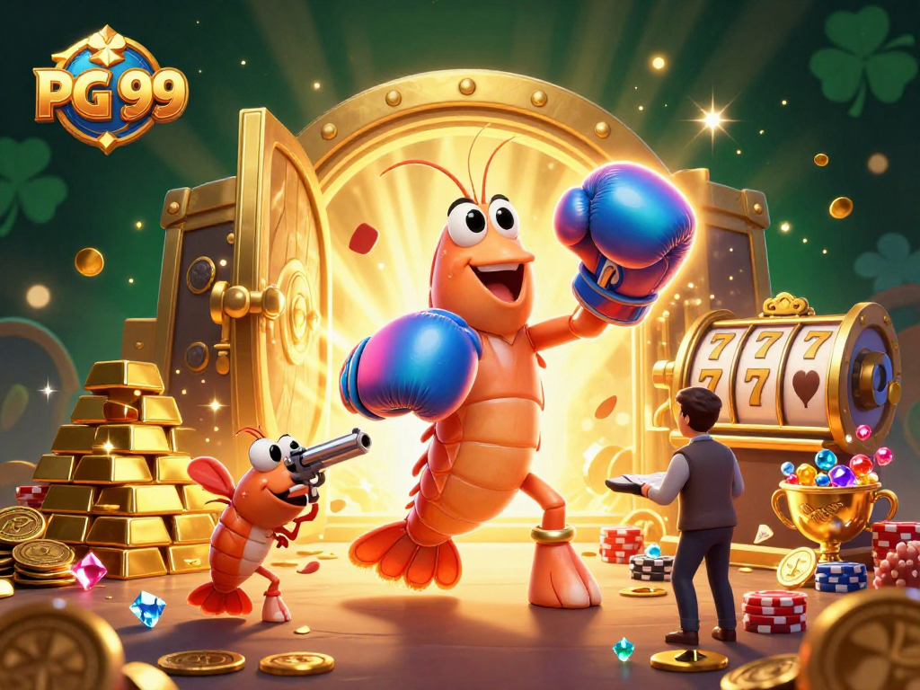 Engage with PG 99 gaming excitement featuring vibrant characters, sparkling treasures, and dynamic casino elements