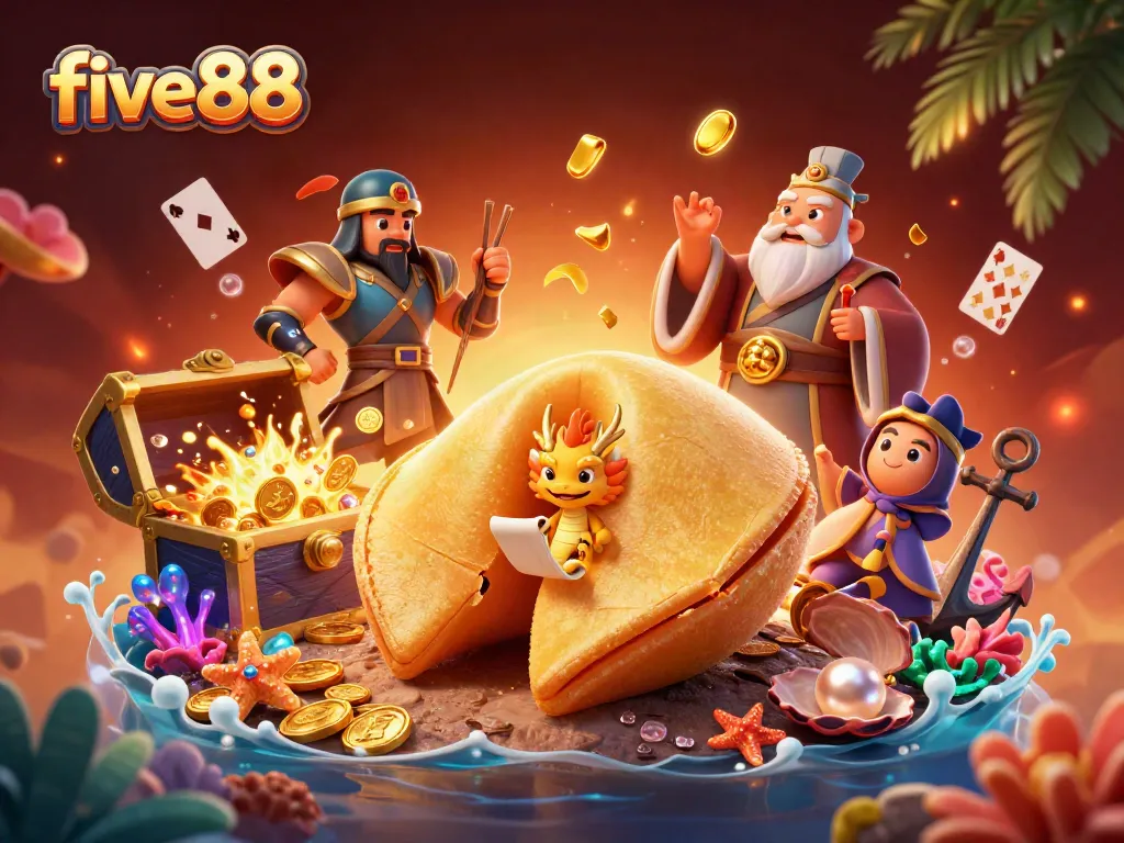 Experience thrilling gaming with five88's vibrant 3D casino scene full of adventure and fortune.