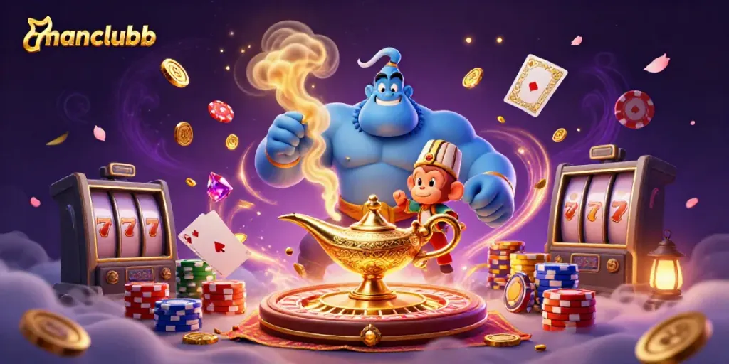 Experience thrilling gameplay at manclubb with vibrant characters and casino elements.