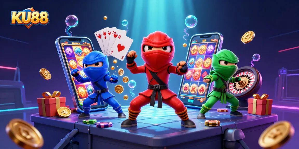 KU88 engages players with vibrant slot games and dynamic ninja chameleons in thrilling action.