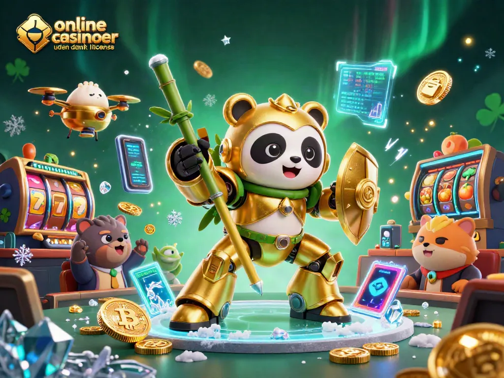Engage with online casinoer uden dansk licens featuring an exciting 3D cartoon mech-suit scene.