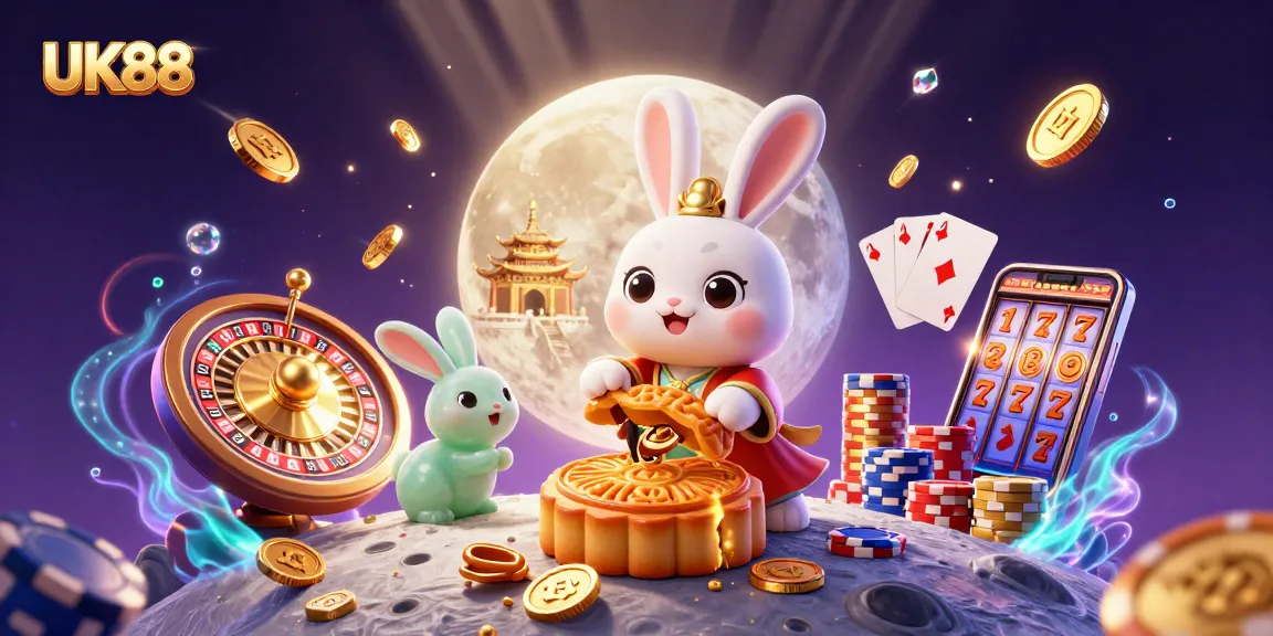 Experience the thrill of UK88 as the moon rabbit reveals treasures while gambling.