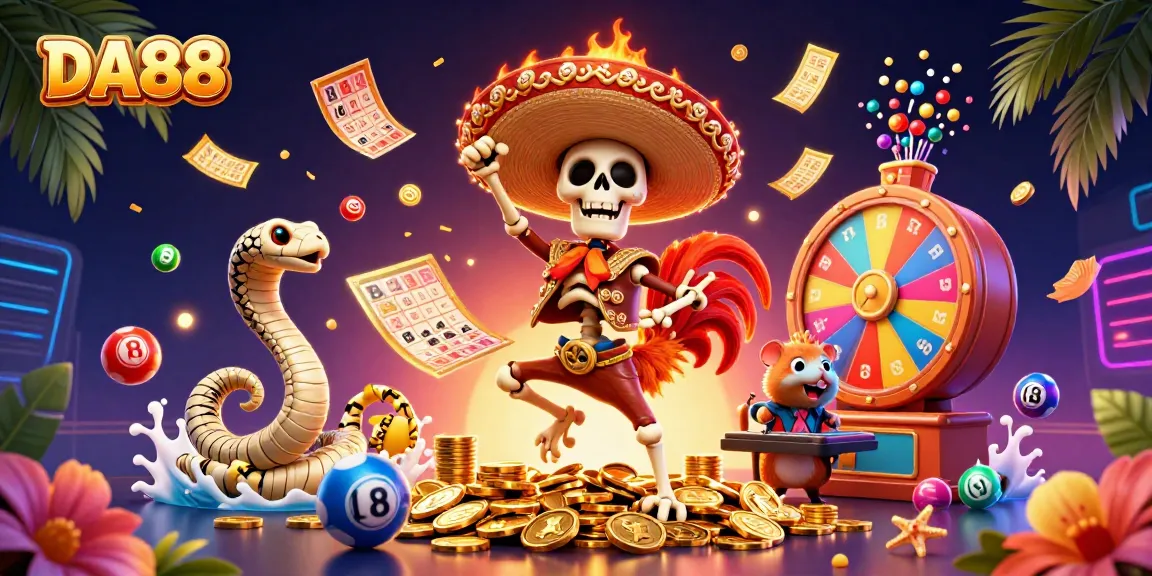 Celebrate winning moments at DA88 with vibrant casino characters and dynamic gaming elements.