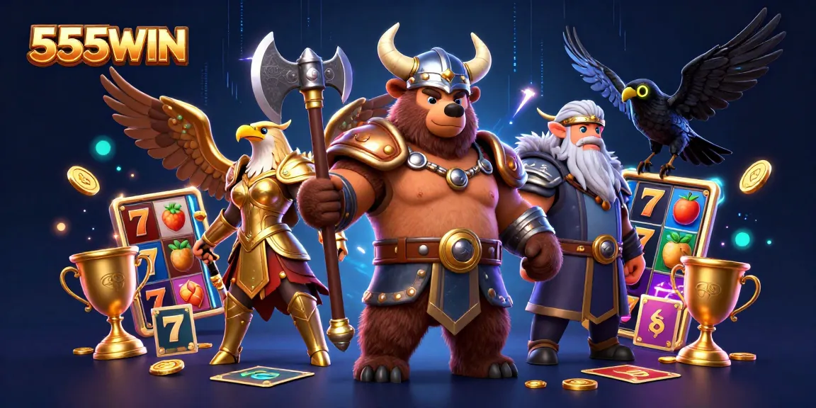 Experience thrilling wins with 555WIN's dynamic slot games and vibrant characters.
