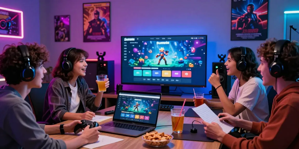 Friends enjoying the Sun win gaming experience together in a lively atmosphere.