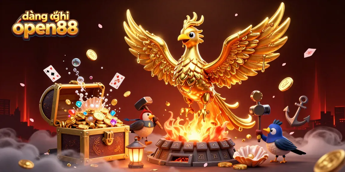 Engage with thrilling gaming adventures at đăng ký open88 featuring captivating golden phoenix and vibrant casino elements.