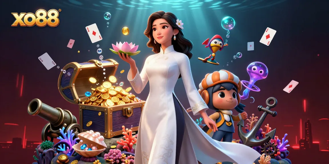 Experience the excitement of xo88 with vibrant gaming elements and stunning visuals in this 3D illustration.