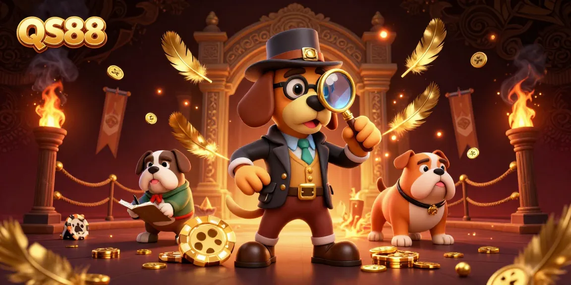Engage with QS88 as a charming bloodhound detective and companion unravel exciting poker chip clues amidst a vibrant casino environment.