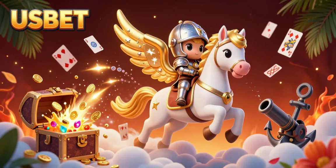 Experience the thrill of USBET with vibrant games and exciting wins in this ultra-detailed illustration.