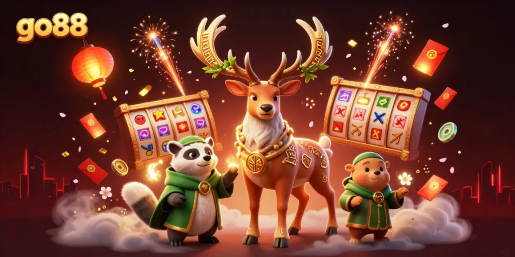 Experience the excitement of go88, featuring dynamic slot games with a mystical druid and glowing symbols.