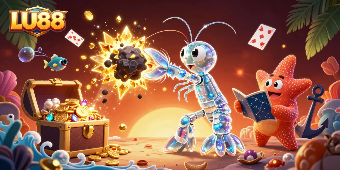 Experience thrilling gameplay at LU88 with vibrant 3D characters battling for treasures amid sparkling gems.