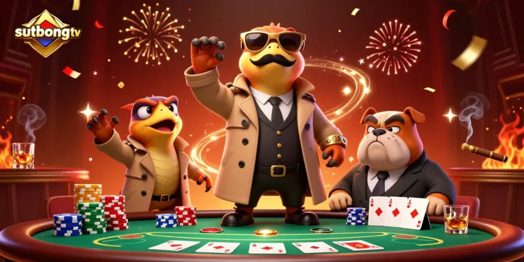 Join sutbongtv’s fun casino adventure as three playful raptors sneak into a VIP lounge.