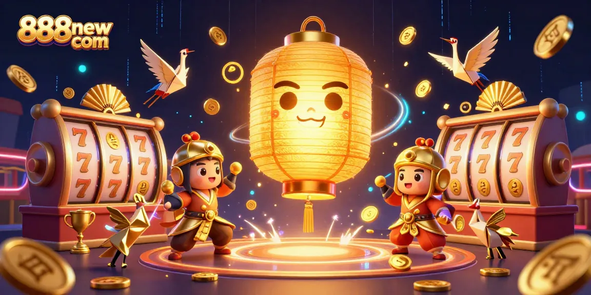 Experience thrilling gameplay at 888new com with engaging slot reels, golden coins, and inviting characters.