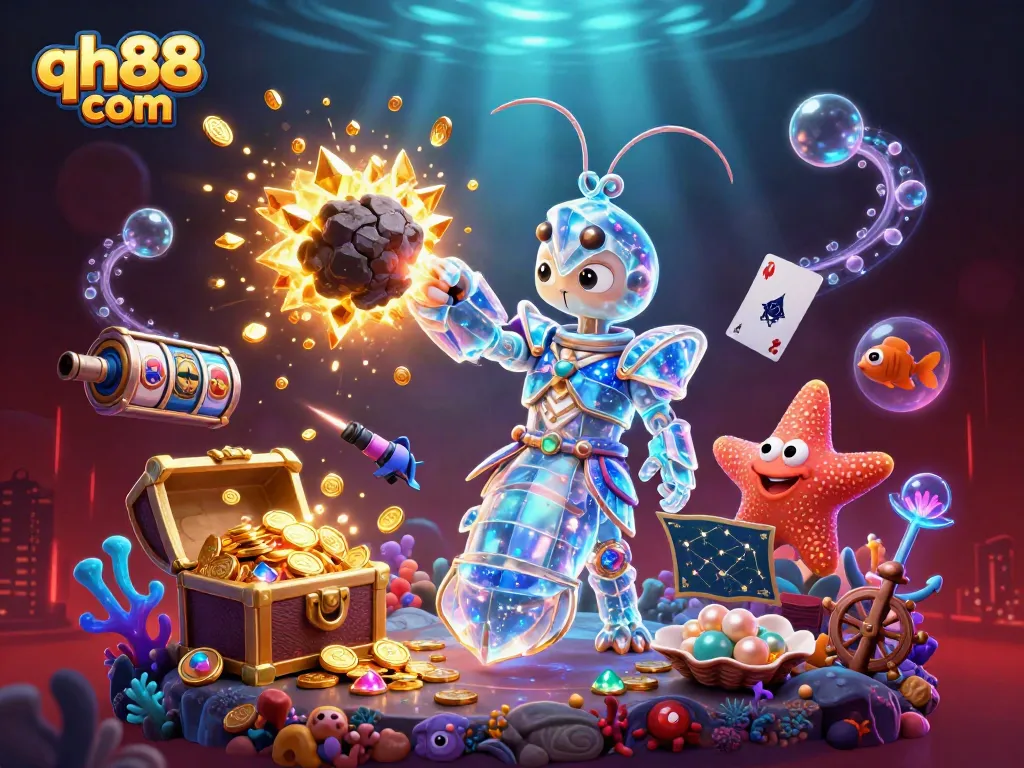 Experience thrilling wins at qh88 com with a vibrant casino adventure featuring an exploding treasure scene.