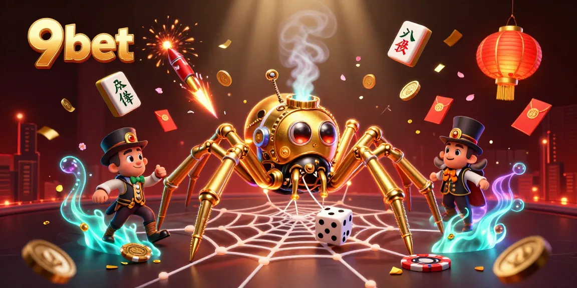 Engage in thrilling games at 9bet, featuring steampunk elements and vibrant casino imagery.