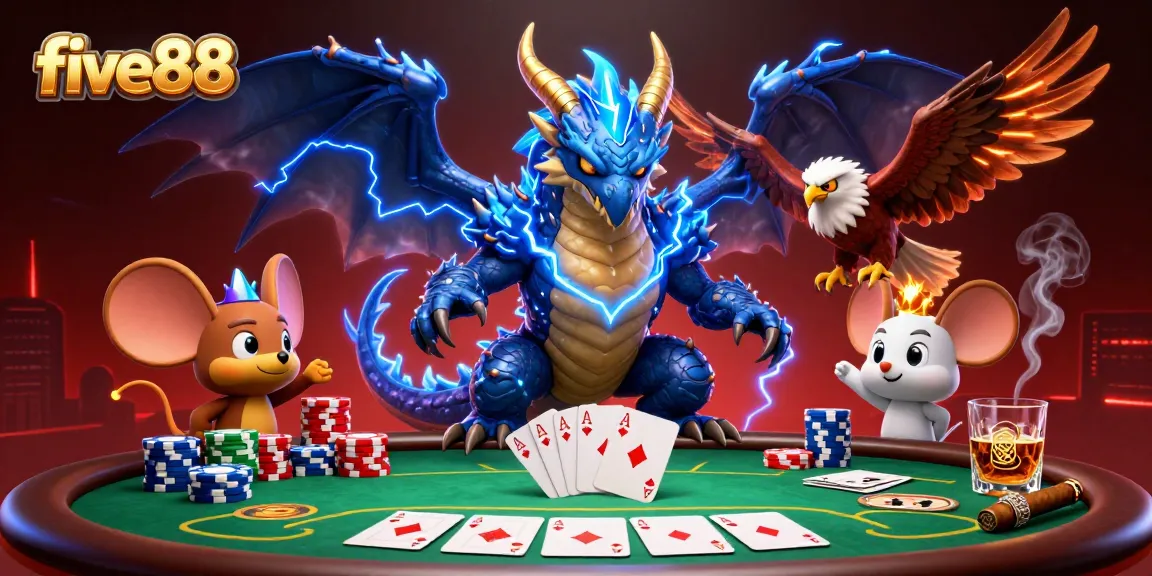 Experience thrilling gameplay with five88 as you win at the poker table surrounded by fantasy characters.