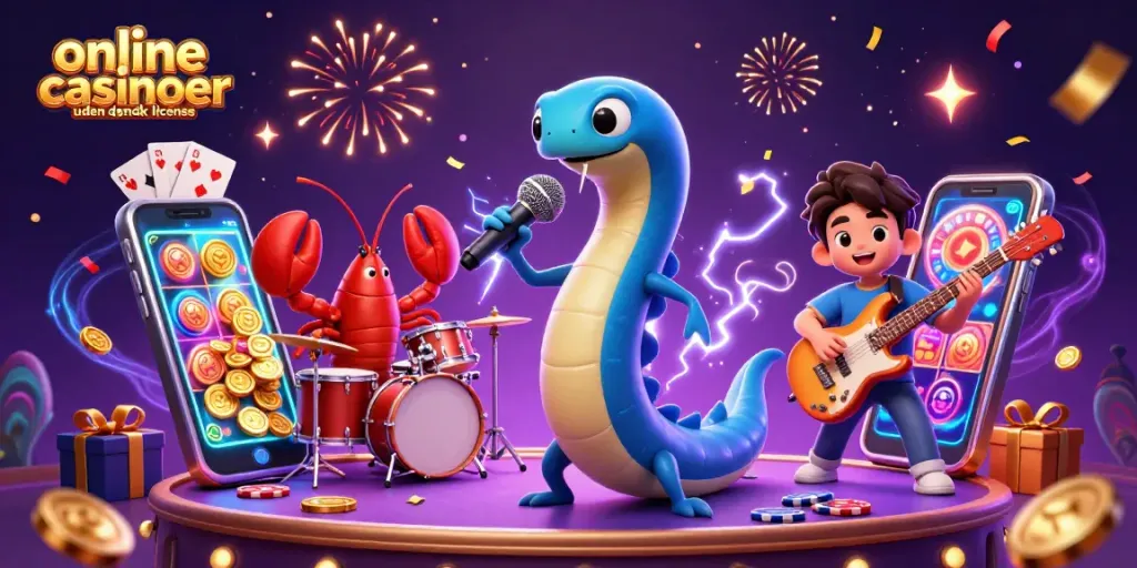Experience excitement with online casinoer uden dansk licens as a DJ eel and band perform at an underwater stage.