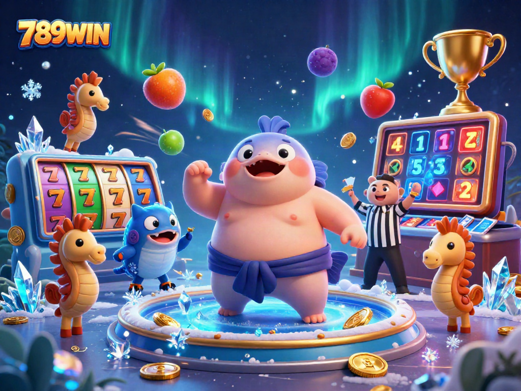 Experience thrilling jackpots with 789WIN slots featuring a vibrant underwater scene and lively characters.