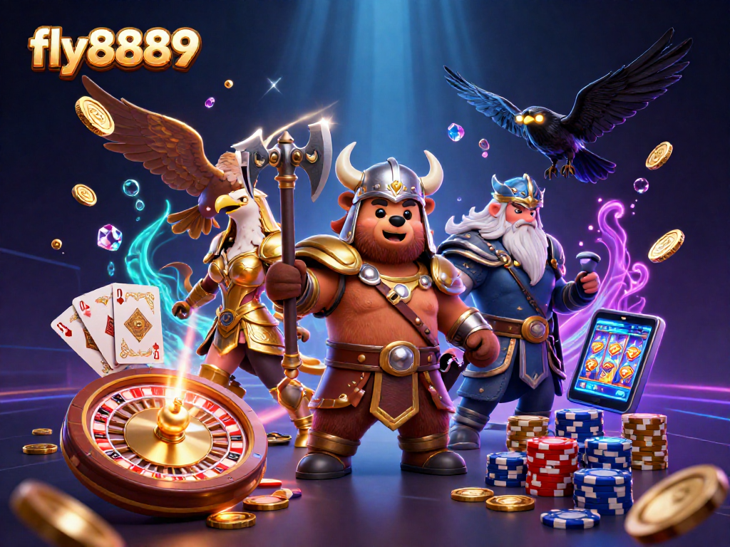 Experience thrilling gameplay at fly8889 with exciting slots, casino tables, and vibrant game elements.