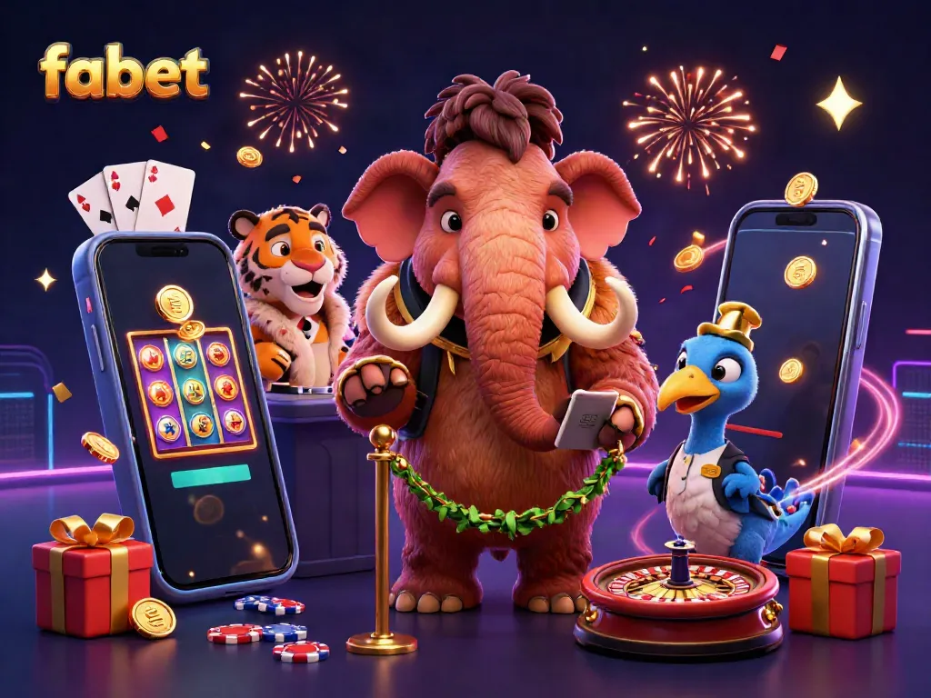 Join fabet's exciting gaming scene with vibrant characters and dynamic casino elements!