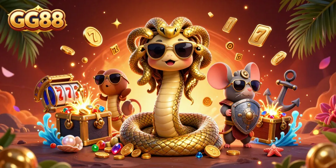 Experience excitement with GG88's vibrant and dynamic online casino illustration featuring playful gaming elements.