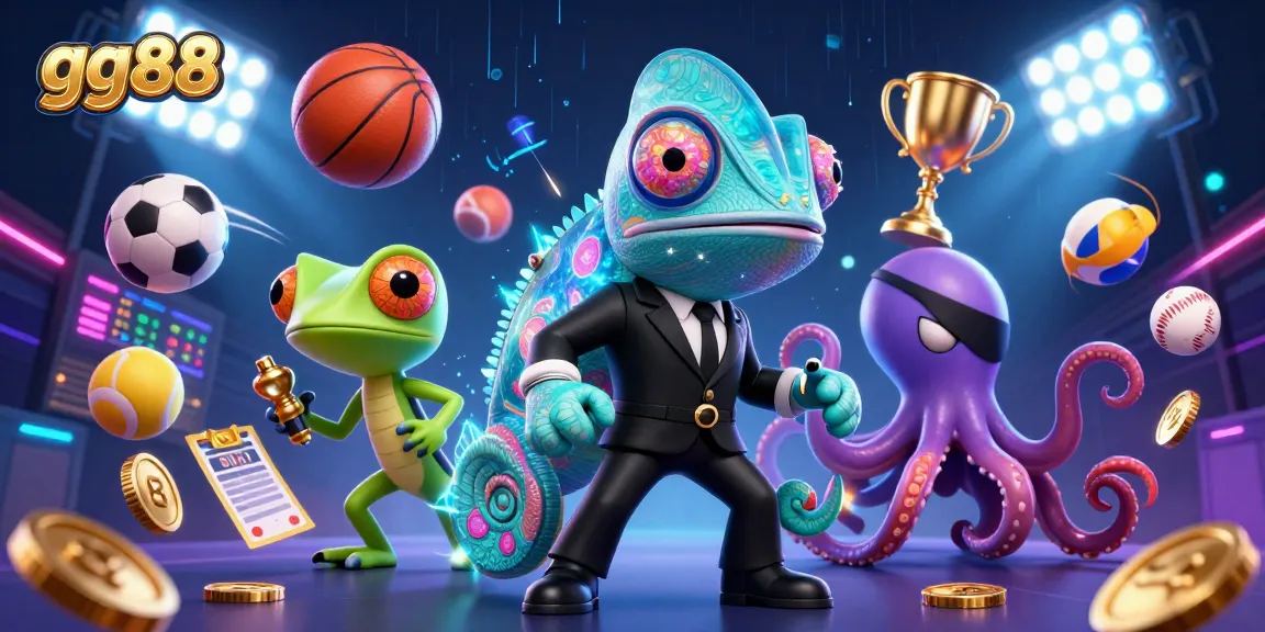 Engage in exciting betting adventures with gg88's vibrant casino themed 3D illustration showcasing dynamic gameplay elements.