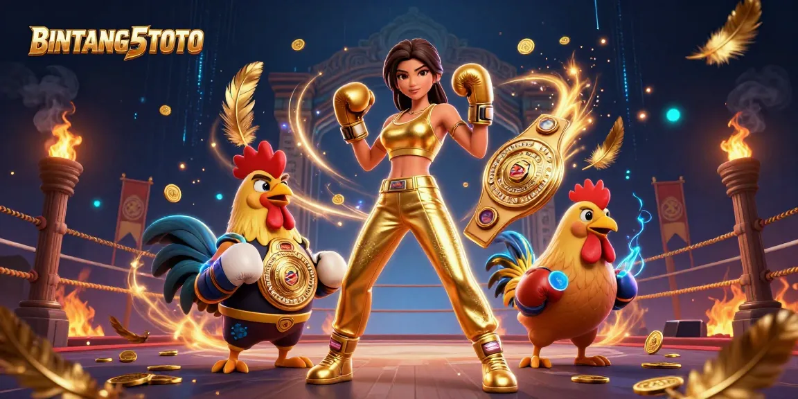 BINTANG5TOTO showcases thrilling boxing action with vibrant characters in a rich gambling atmosphere