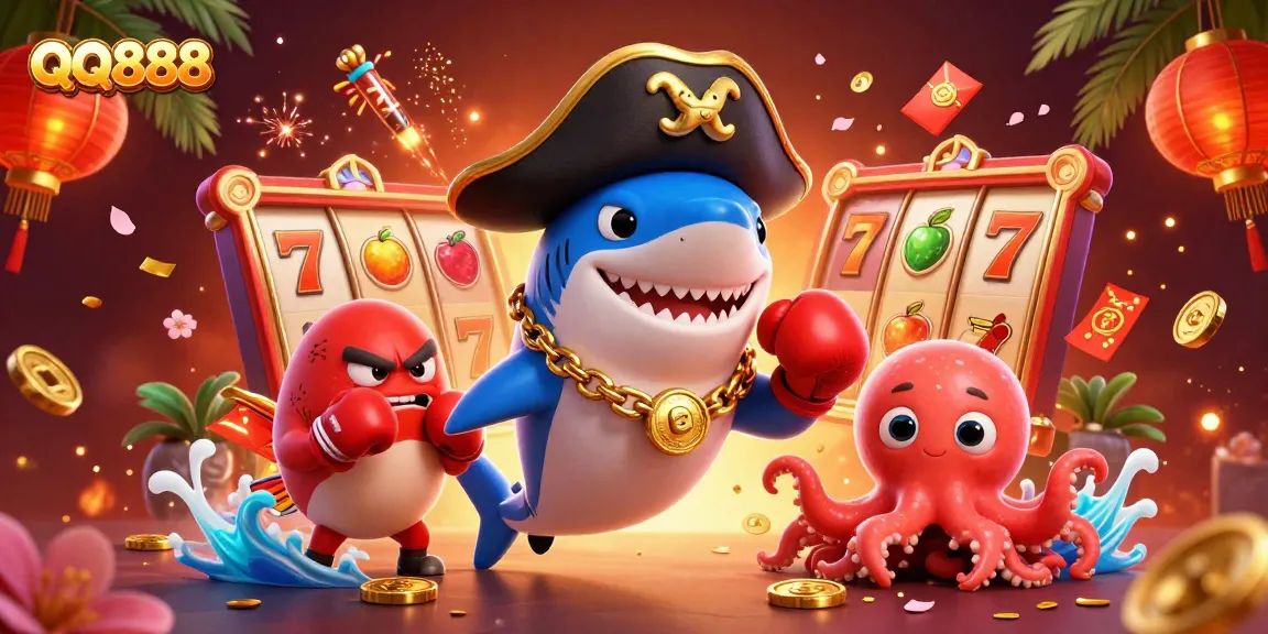 Engage with QQ888 and win big in an exciting casino adventure featuring a pirate shark!