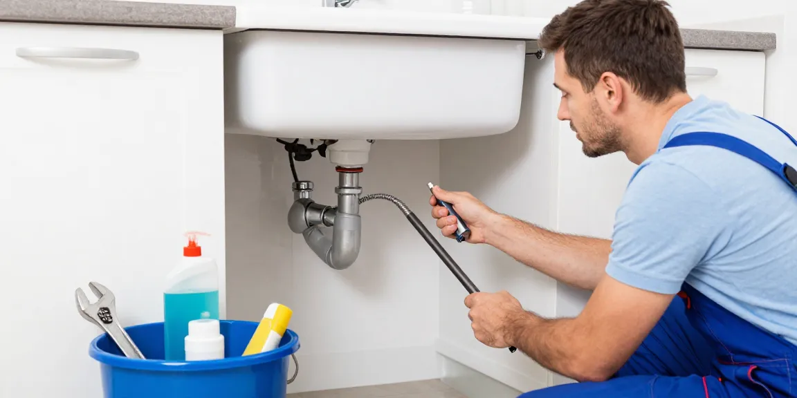 Afvoer verstopt? Professionele loodgieter verhelpt het probleem in een moderne keuken.