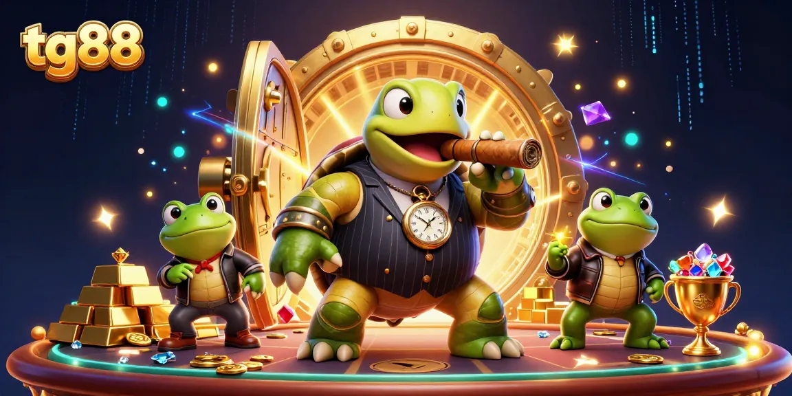 Enjoy thrilling gameplay with tg88's vibrant casino scene featuring cartoon characters and treasures.