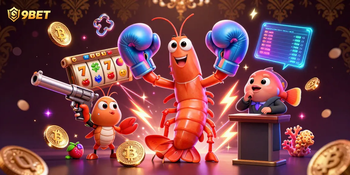 Engage with 9BET's thrilling environment featuring vibrant characters and iconic gambling elements.