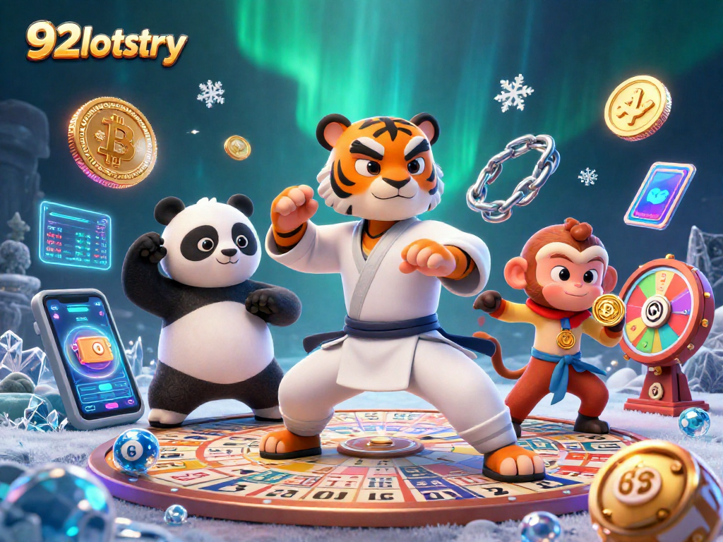 Watch 92lottery players engaging in exciting lottery actions with vibrant characters in a festive atmosphere.
