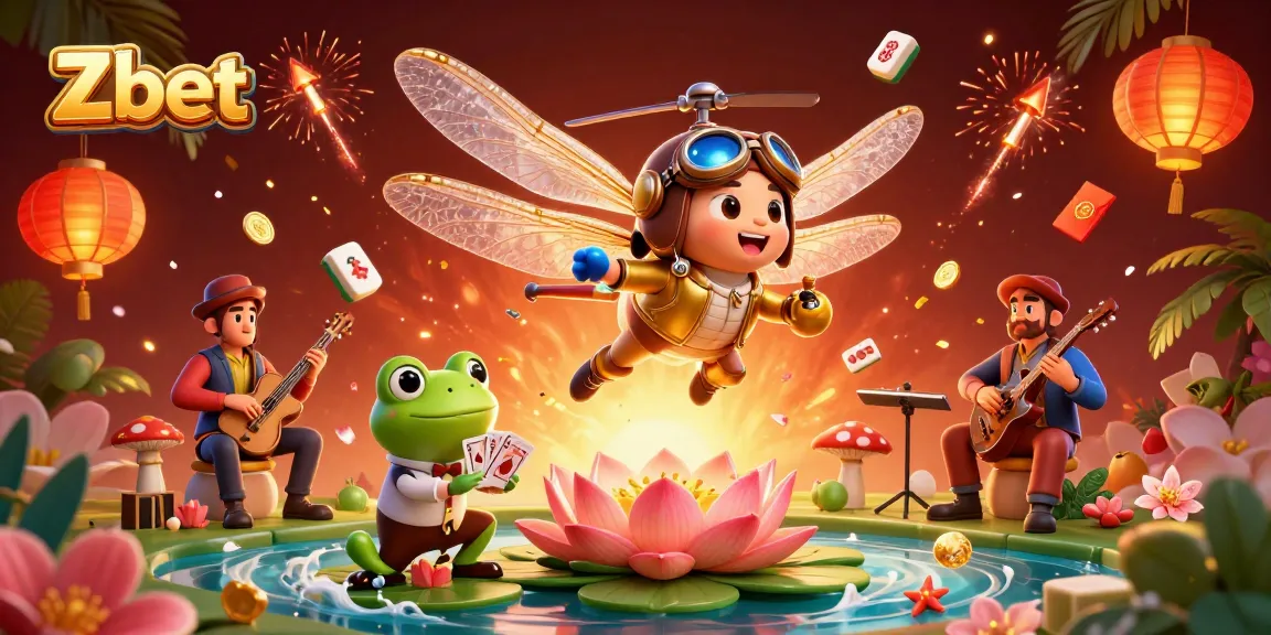 Zbet offers thrilling gaming action, showcasing dynamic characters and vibrant casino elements in a colorful scene.