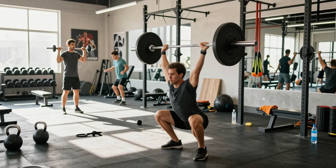 Athlete using Prime Pharma Steroiden in a vibrant gym for strength training.