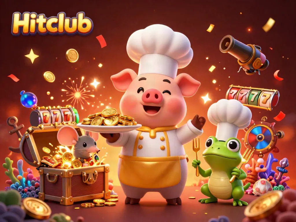 Engage with Hitclub's exciting gameplay featuring vibrant casino themes and whimsical characters.
