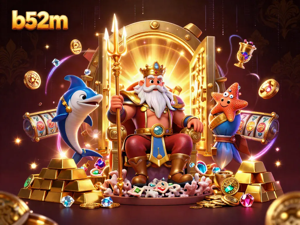 Experience thrilling wins at b52m with Neptune and treasures in a vibrant casino scene.