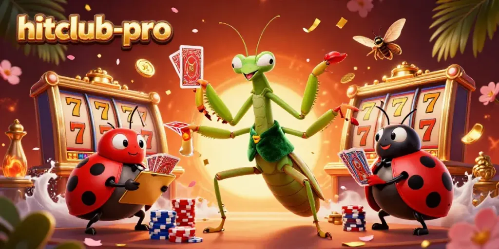 Engage in thrilling gameplay at hitclub-pro with vibrant slot reels and animated gambling actions