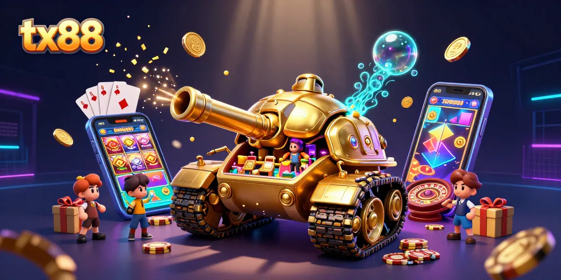 Engage with the interactive tx88 casino experience featuring vibrant games, confetti, and immersive elements.