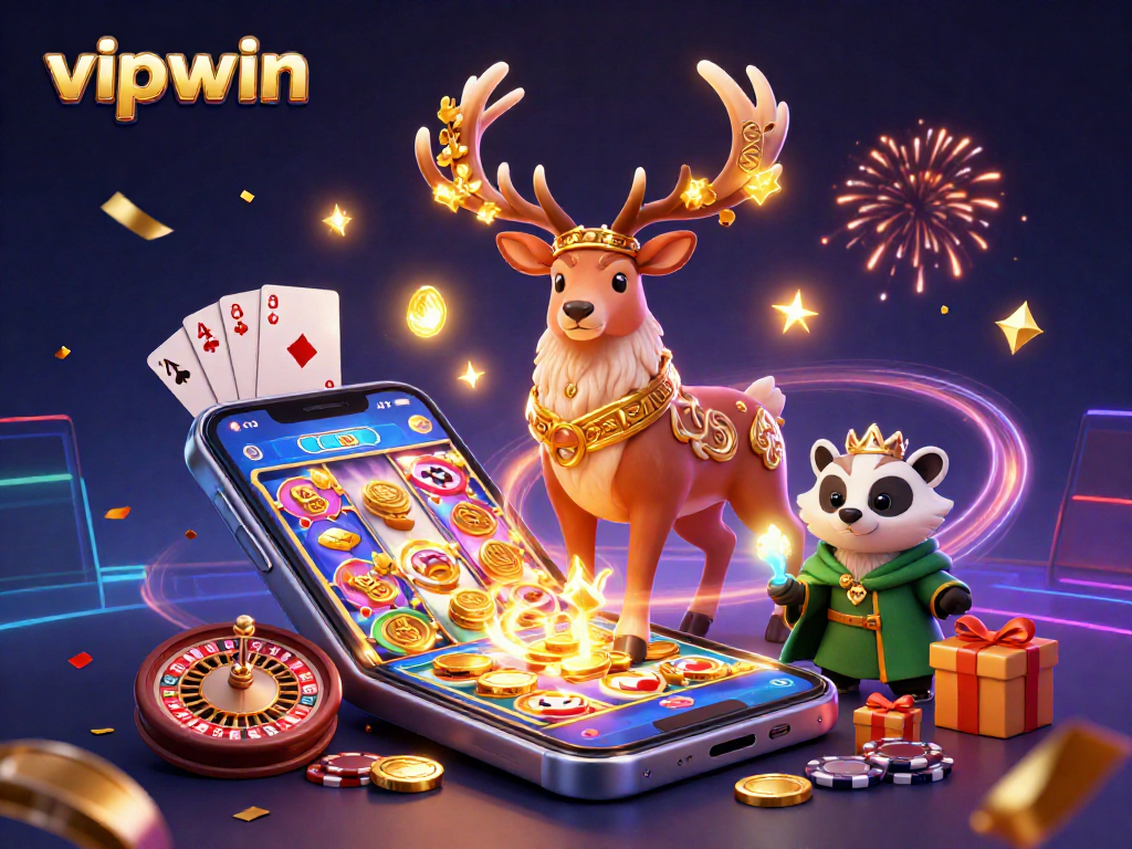 Spin and win at vipwin with colorful slot games and magical characters in a captivating scene.
