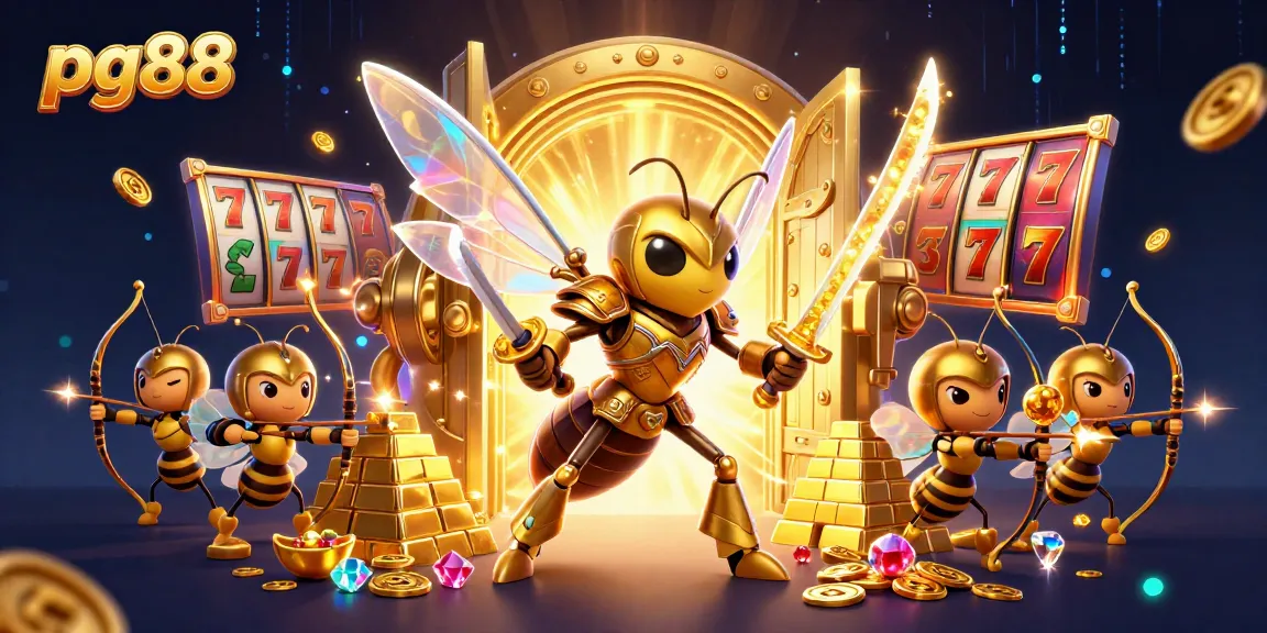 Experience thrilling gameplay at pg88 with a vibrant 3D casino illustration featuring exciting slot elements.