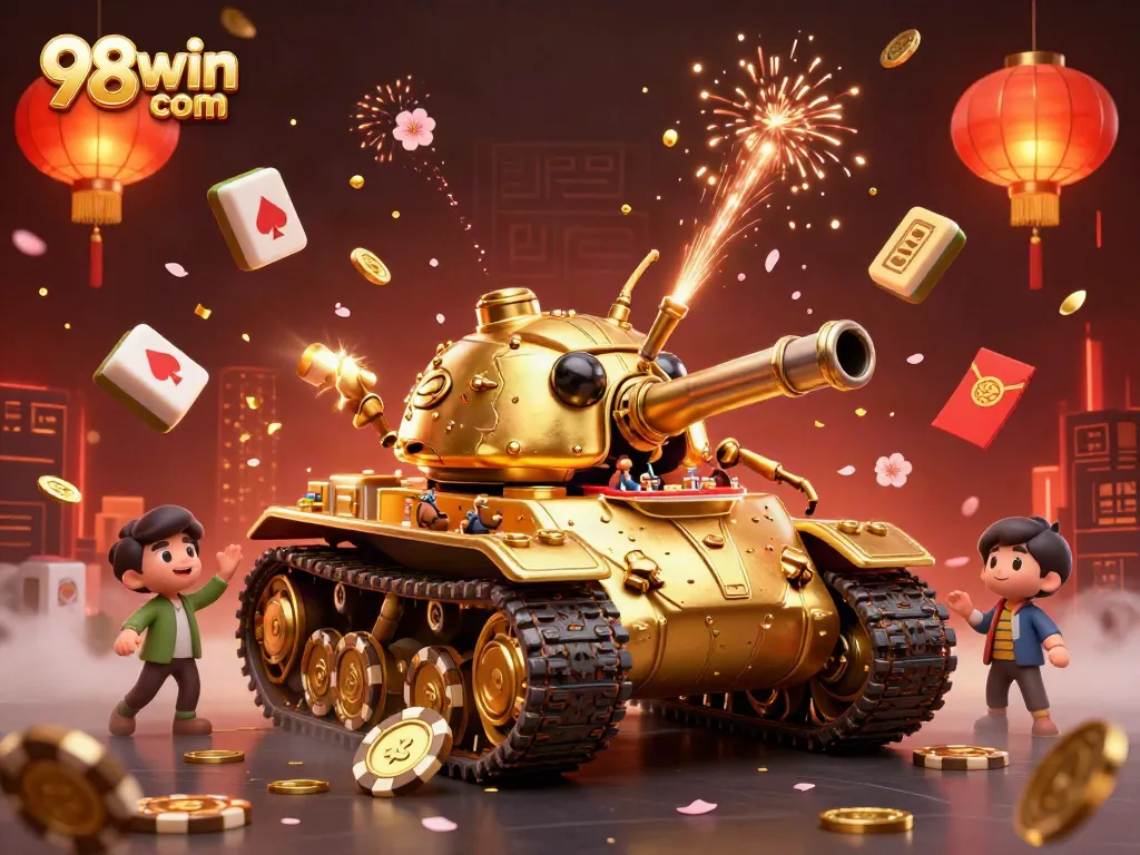 Experience exhilarating gameplay at 98win com with an exciting casino atmosphere depicted in a vibrant illustration.