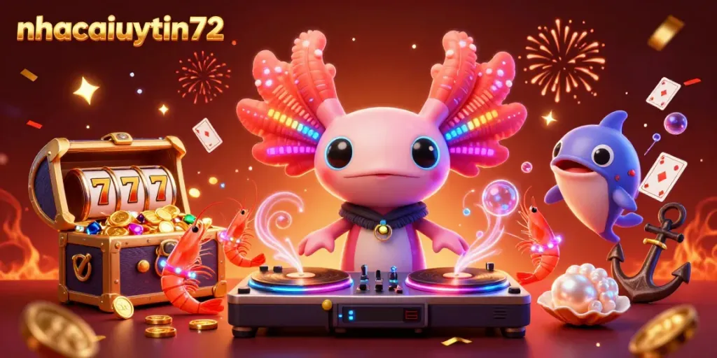 Experience vibrant gaming action with nhacaiuytin72 in a lively underwater casino scene.